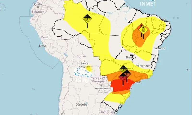 Inmet prevê risco de tornados e tempestades em estados do Sul e Sudeste