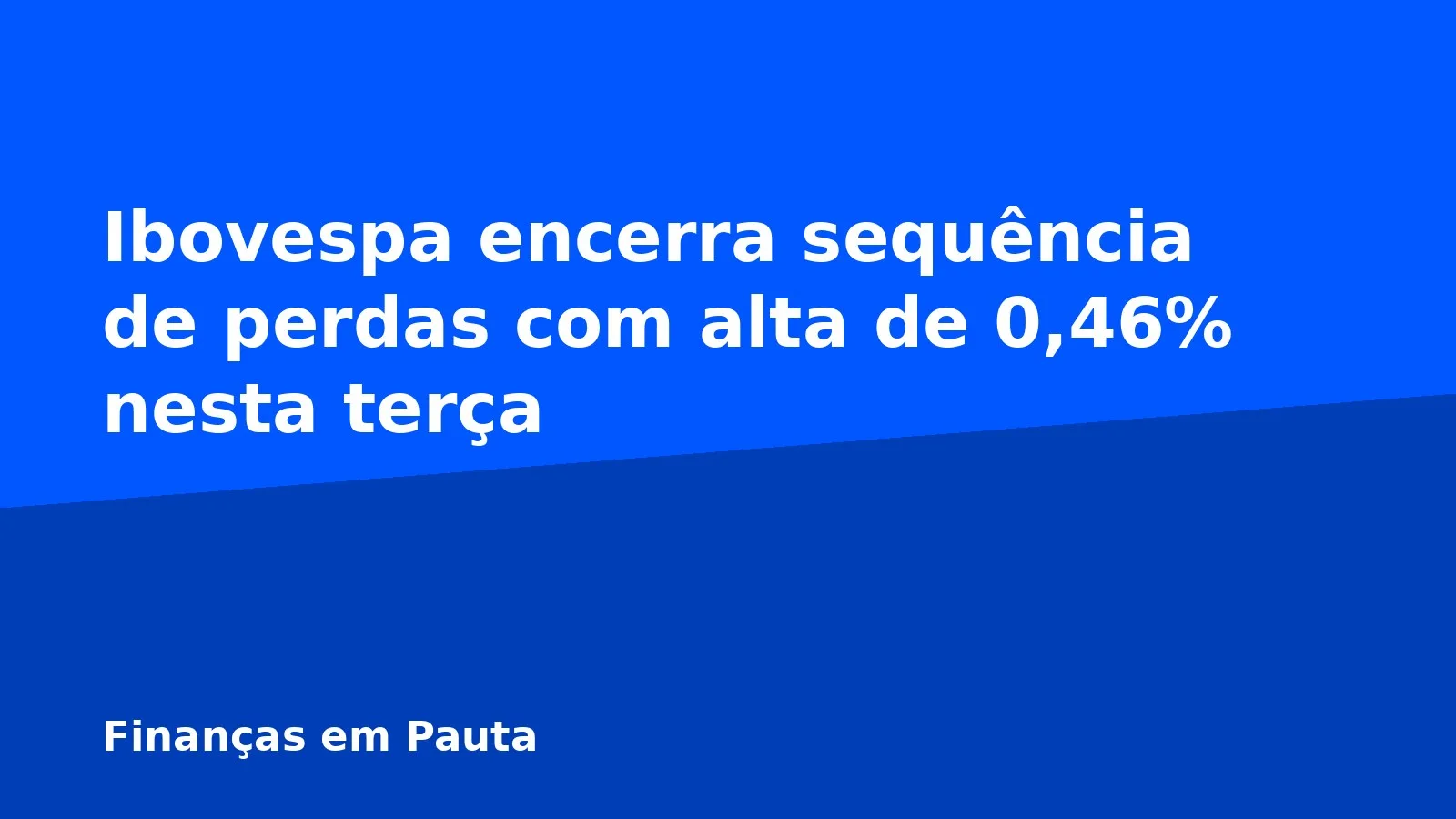 Ibovespa encerra sequência de perdas com alta de 0,46% nesta terça