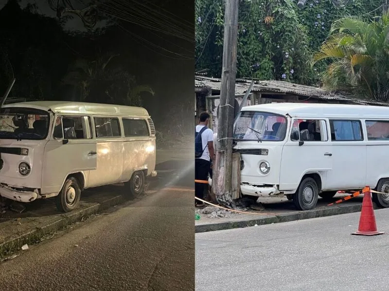 Colisão de Kombi com poste deixa trânsito lento na Avenida Caxangá, no Recife