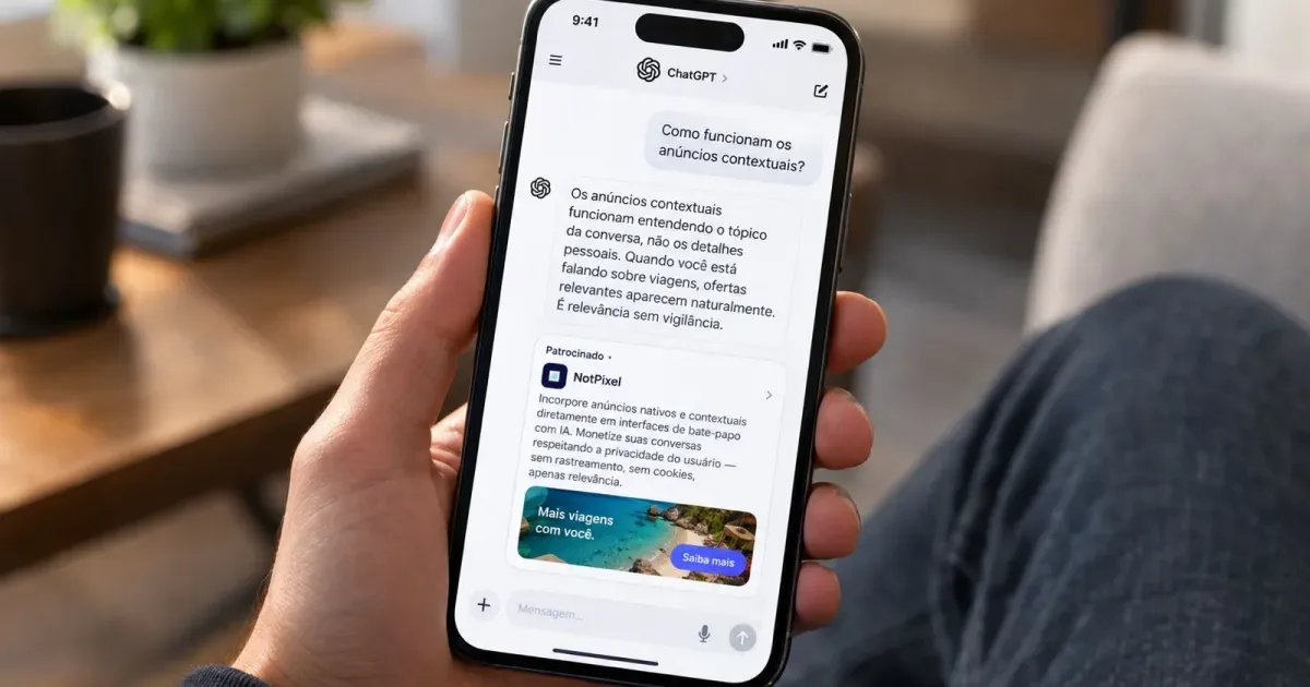 Anúncios em chats de IA atraem investimentos e levantam dúvidas sobre confiança